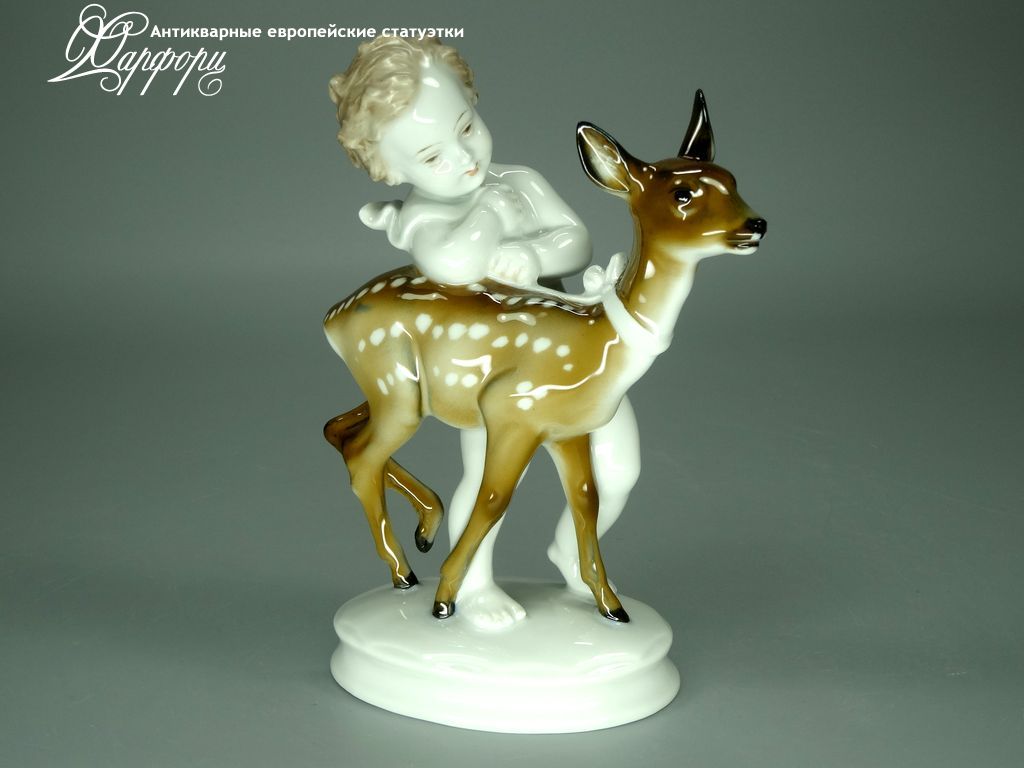 Купить фарфоровые статуэтки Rosenthal, Путти с олененком, Германия